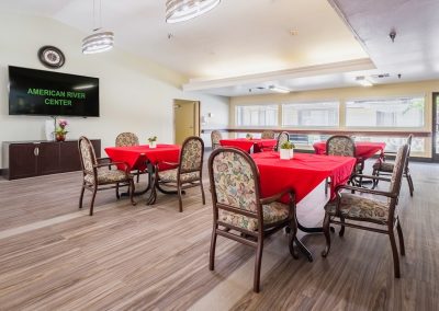 The dining room at the American River Center
